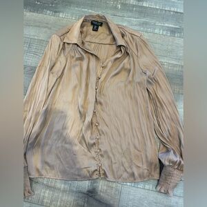 Rachel Zoe women’s blouse in tan satin